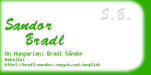sandor bradl business card